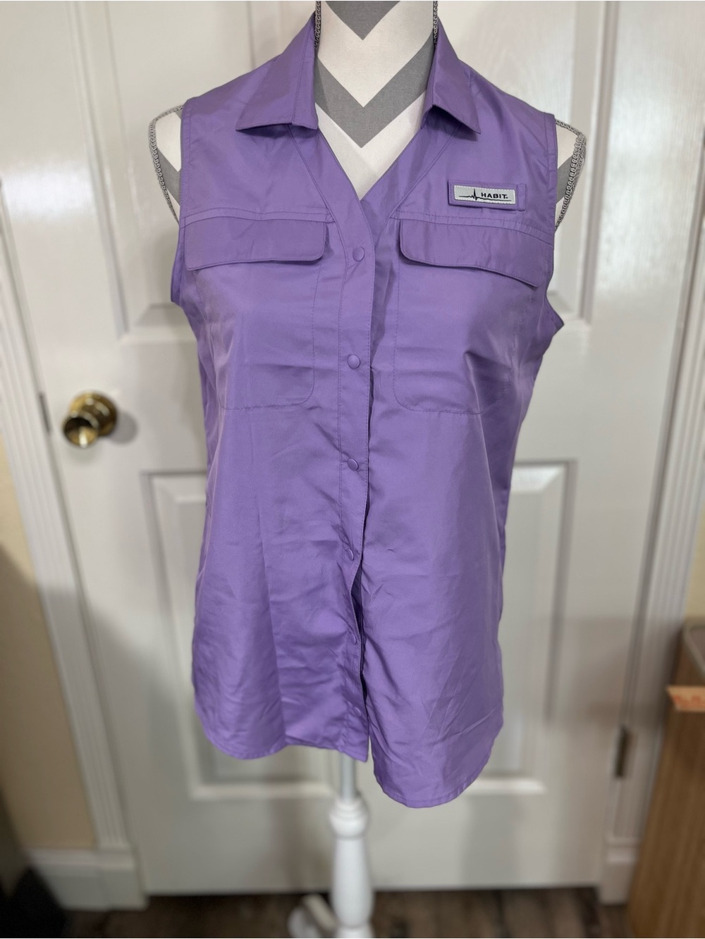 Habitat Lavender Sleeveless Button-Down Utility Shirt